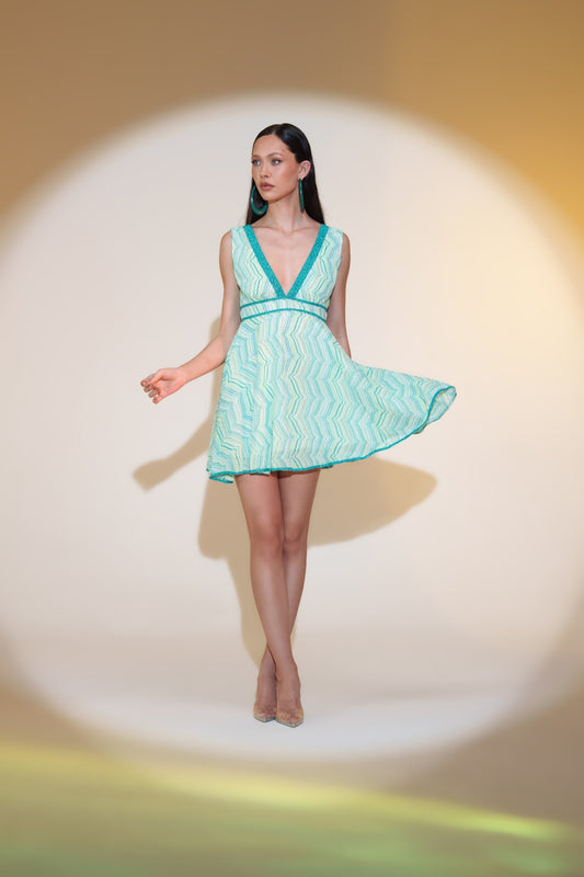 PHO FIRENZE – MINT ZIGZAG BABYDOLL DRESS