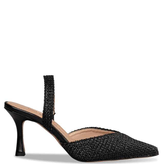 ENVIE - RAFFIA-EFFECT SLINGBACK PUMPS