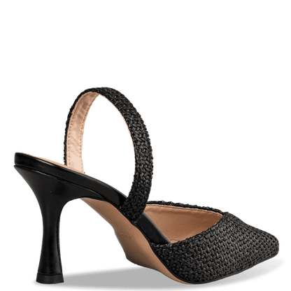 ENVIE - RAFFIA-EFFECT SLINGBACK PUMPS