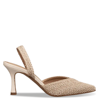 ENVIE - RAFFIA-EFFECT SLINGBACK PUMPS