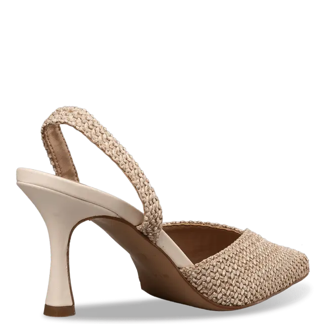 ENVIE - RAFFIA-EFFECT SLINGBACK PUMPS